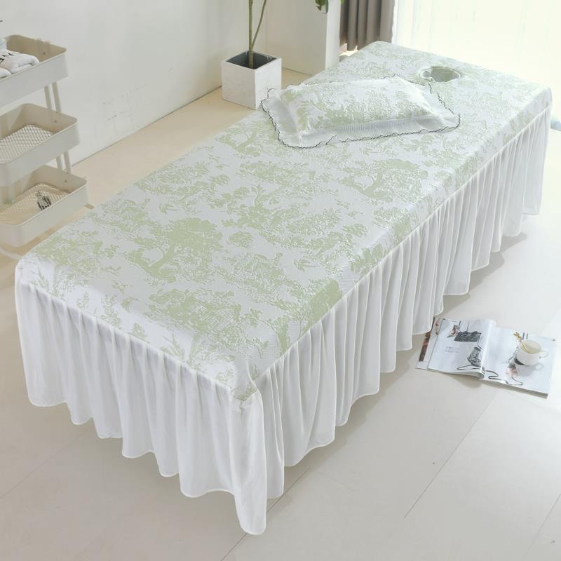 新款高档冰丝提花凉席床罩款美容院美体按摩洗头专用凉席床套夏季