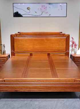 金式花梨木实木床18m主卧床榫木卯结构中实床简约家用FEQ大.床