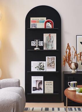 网杂志红ins风中古架架落地展BVS示靠墙书报架报刊架实木多层置物