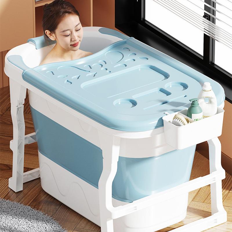加厚成人高位泡澡桶折叠浴缸塑料沐浴桶按摩洗澡神器大人浴盆可坐