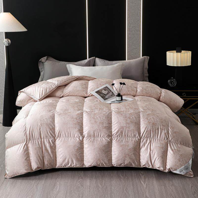 160支棉提花高支高密自充绒鹅绒被壳高端家用羽绒被芯套酒店冬被