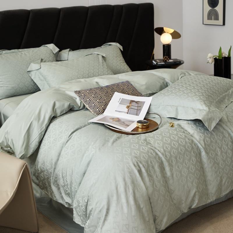 新款类母婴长绒A提花四件亲肤棉柔9688软全棉被套床单床笠套纯棉