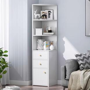 书收架家用书柜物柜一体落储地多层纳柜转CTA角三角置物架新款 角