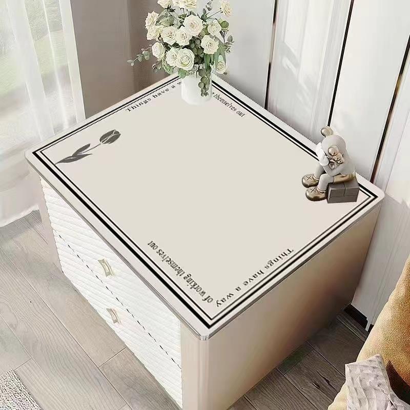 床头柜盖布皮革垫子防水防油桌垫现代简约卧室桌面盖垫