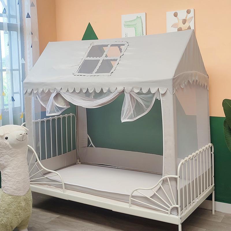 幼儿床帐儿童床拼接床宝宝蚊帐厂家直供加床密防蚊包全围不锈蚊钢