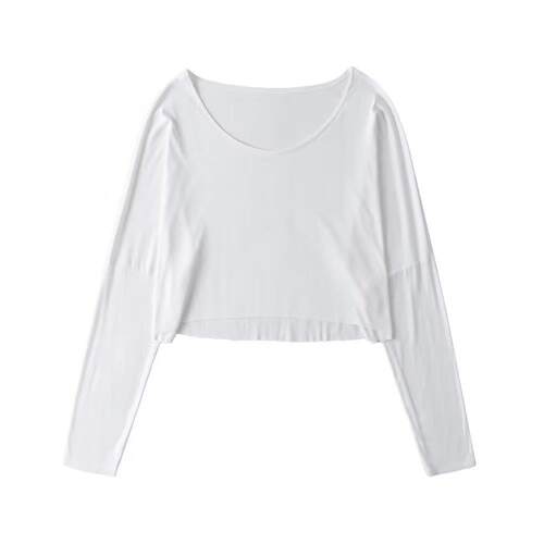 Dance short cover shirt, round neck, off shoulder,