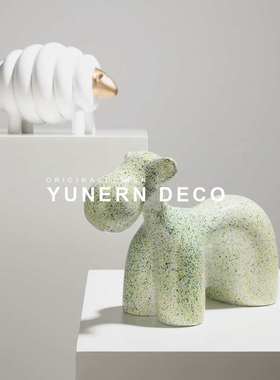 欧式高级感卡通小狗动物摆件儿童房小绵羊装饰品家居软装饰品摆设