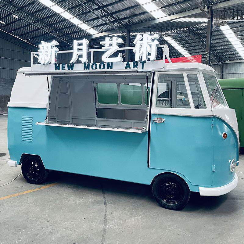 复古多功能T1巴士移动餐车奶茶咖啡啤酒售卖车商场美陈道具展示车