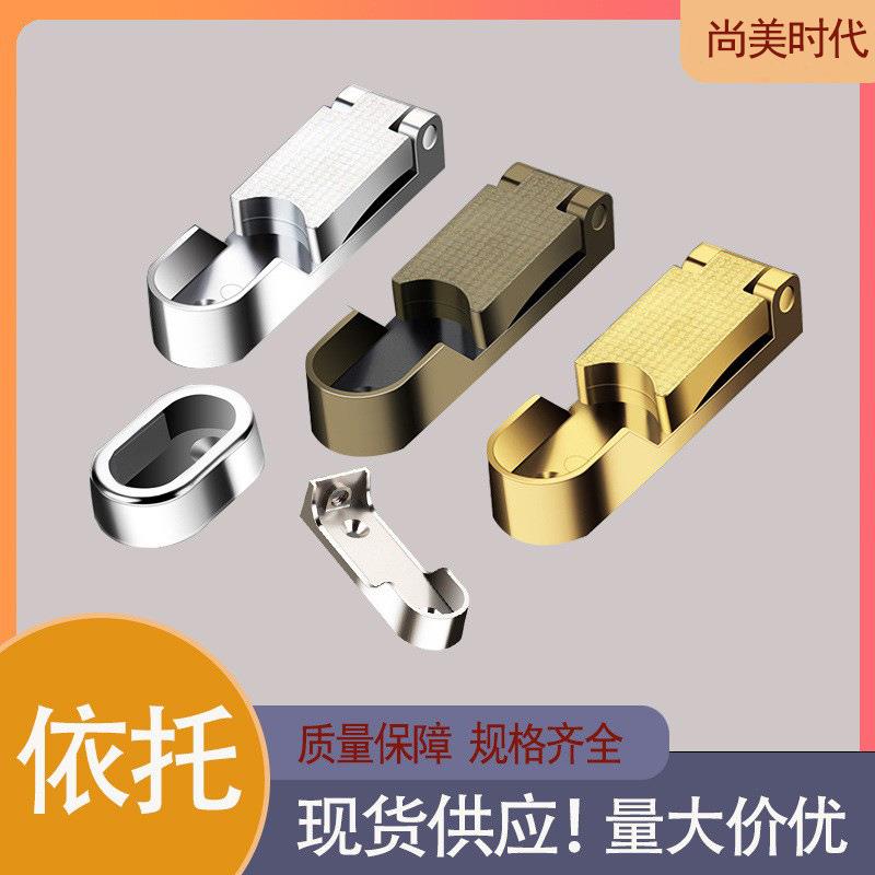 加厚挂衣杆法兰扁管托家装衣柜衣托座衣杆配件锌合金挂衣杆衣管座