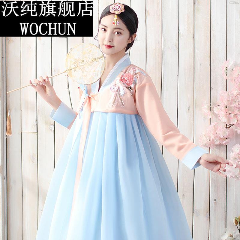 韩服朝鲜族传统女装演出服韩国舞蹈舞台民族风宫廷服婚庆写真套装图片