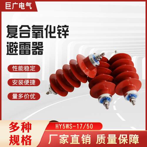 巨广10KV配电型高压避雷器HY5WS-10/30柜内外线路型氧化锌避雷器