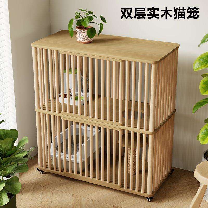 实木豪华室内猫笼子猫别墅猫屋猫窝猫舍家用大号猫爬架无异味工厂