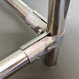 304不锈钢28MM精益管配件连接件线棒接头精益管接头组装货架推车