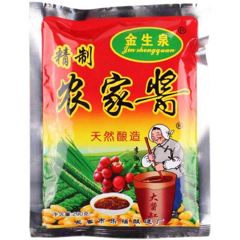 农家酱金生泉农家酱200g袋装东北农家大酱黄豆酱大豆酱炒菜拌
