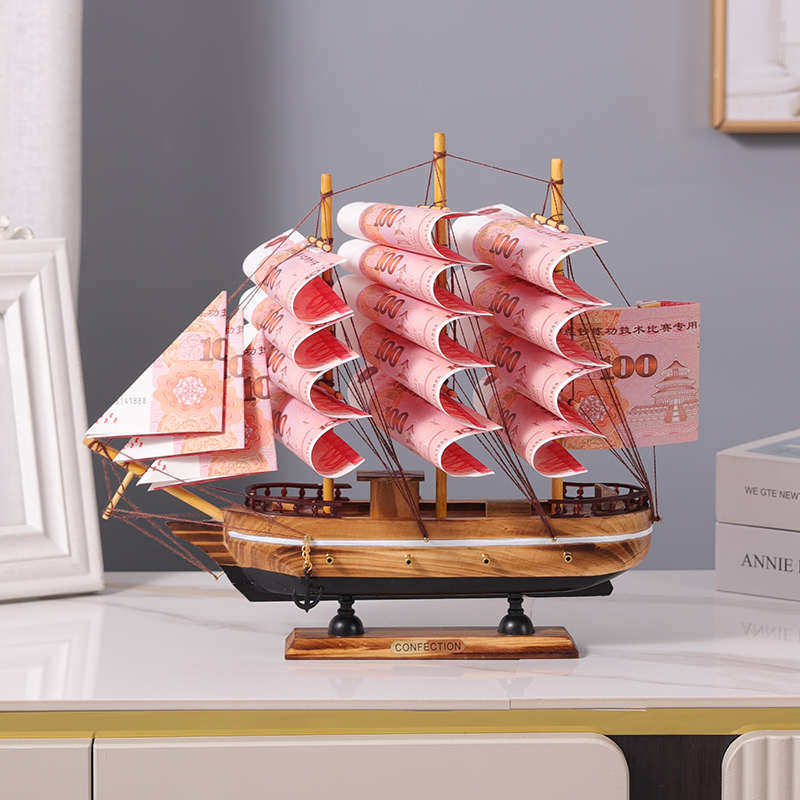 一帆风顺DIY木质帆船模型家居酒柜桌面小摆件节日有钱花纪念礼品,家居饰品,工艺船,淘宝优惠券,粉丝福利购,淘宝优惠卷