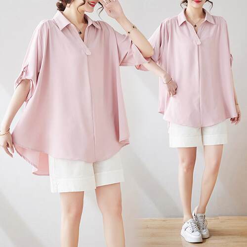 Cover belly, fat, medium length top, short sleeved shirt