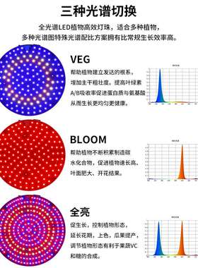 全光谱红物灯花家用植物补蓝光灯育店苗开花FST植植物生长灯角度