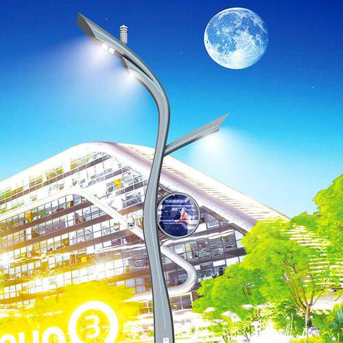智慧路灯5G智能路灯智能监控充电桩道路灯杆智慧城市照明路灯