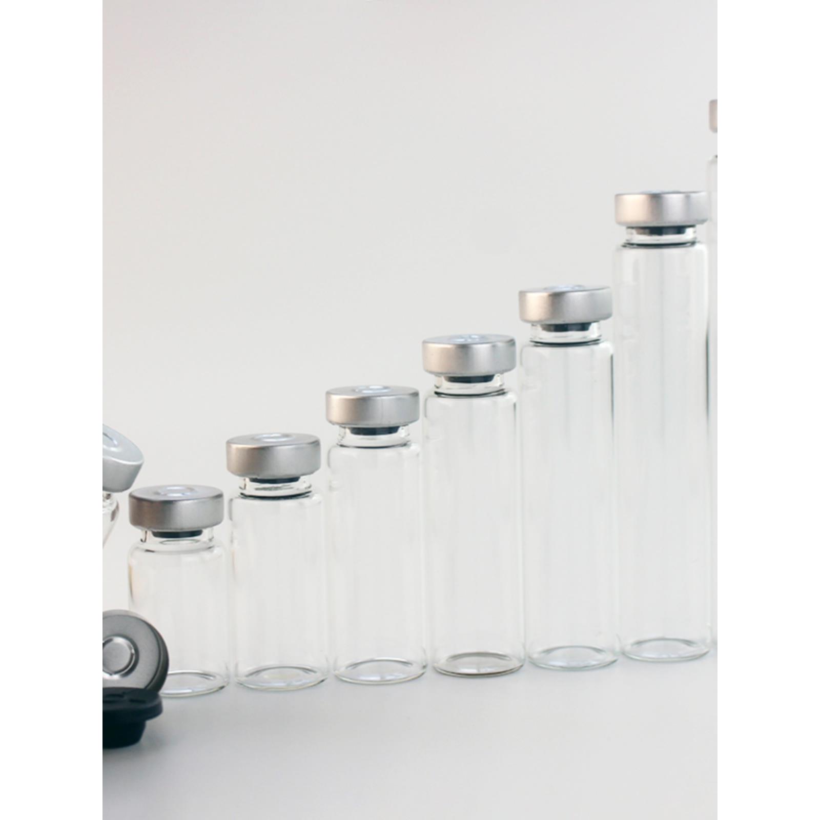 铝盖平口橡胶塞西林瓶卡口玻璃瓶耐磨塞透明取样瓶5/7/10/20ml