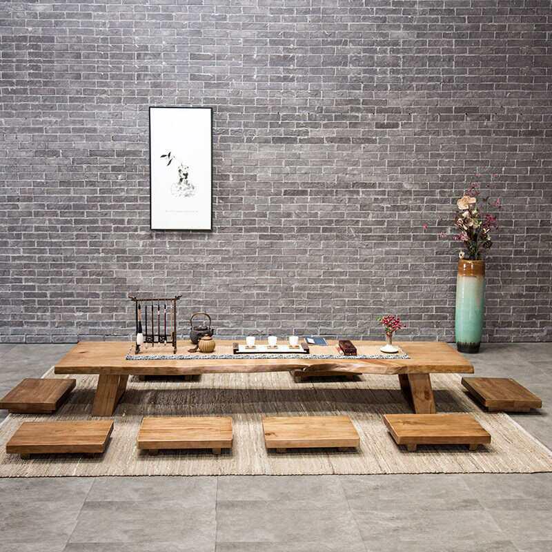 全实木榻榻米茶桌 禅意国学茶桌 简约地台客厅日式飘窗茶台桌炕桌