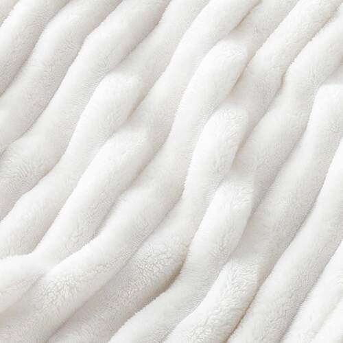 Solid color white cozy sofa throws blankets fluffy bedcover