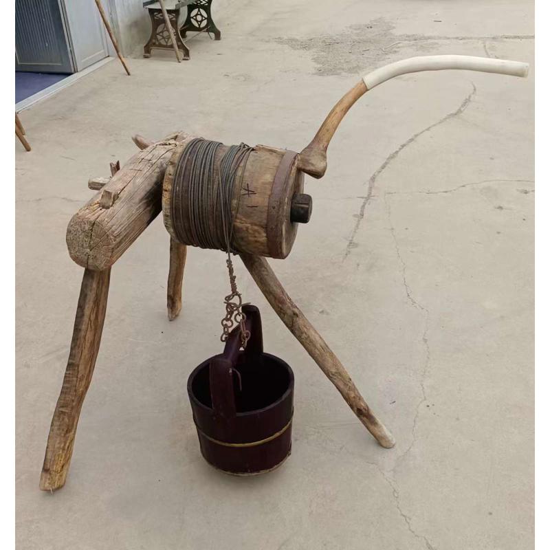 民俗老物件农耕文化旧农具风车木犁水车播种机村史馆展览怀旧摆件