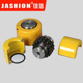 钢KC链联轴 联轴器45 JASHION GL型滚子链联轴器带罩壳双排链条式