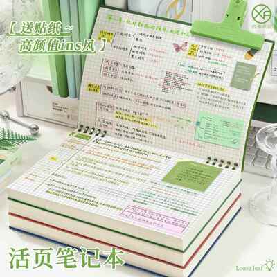 2024年复古上翻活页笔记本本子高颜值上翻活页本可拆卸B5替芯初中