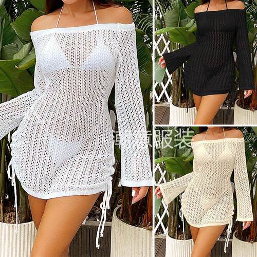 Women ' s Plain Hollow Out Cover Up Sweater , Casual Sexy