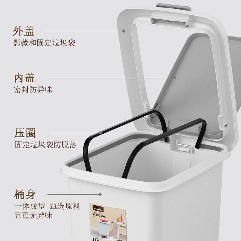 0l脚踏式垃圾桶脚踩桶家用厨房45l客厅带盖窄25升大号商用办公室 - 实物图