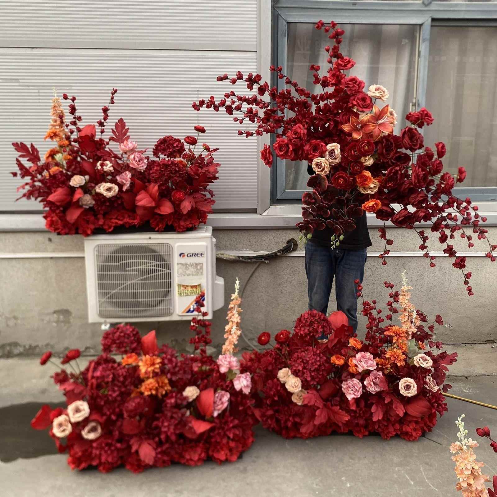 新款高端中式婚礼引路花挂花婚庆绢花装饰高档仿真花结婚