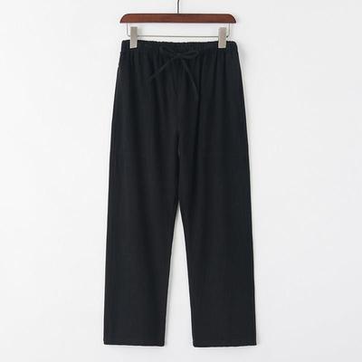 正品棉麻唐装男装中式长风袖套装中国复古盘男中老年宽松禅修太扣