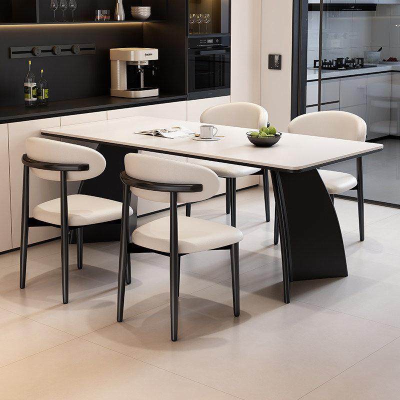 法式复古岩板餐桌椅2026新款高端家用客厅小户型长方形西餐桌饭桌,住宅家具,岩板餐桌,淘宝优惠券,粉丝福利购,淘宝优惠卷