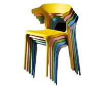 牛角椅北欧塑料椅子靠背椅成人胶椅家用餐椅加厚现代简约户外椅子