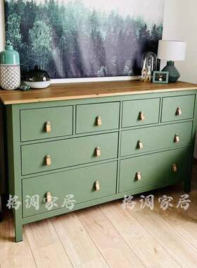 法式覆古绿色贴纸厨柜衣柜门翻新改色贴膜森系小清新家具改造防水