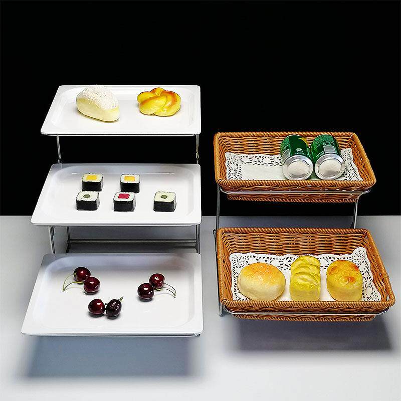 IYR7三层自助餐展示盘水果面包蛋糕点心蛋挞酒店餐厅食物展示架摆
