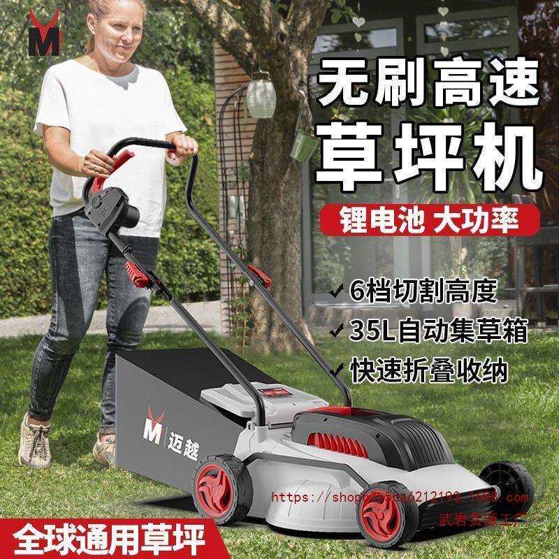 农用电动大功率多功能手推式割草机家用无线园林草坪机修剪打草机