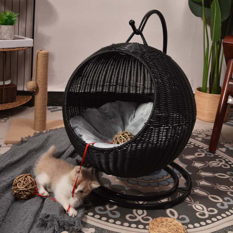 猫窝冬季藤编狗窝猫屋猫别墅四季通用猫笼猫舍猫吊床网红猫咪窝
