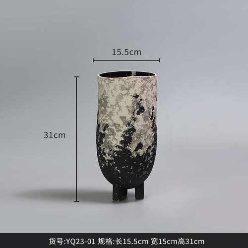 陶瓷做花瓶侘装饰品中式寂best风摆件west高档 旧 花盆复古样板间