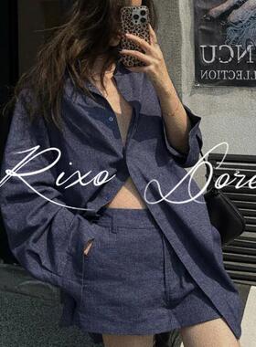 RIXO DORE法式小众防晒衬衫套装女新款宽松廓形长袖高级显瘦休闲