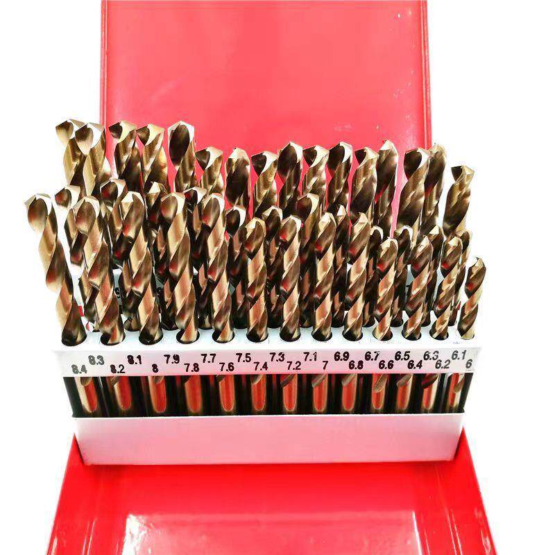 不锈钢麻花钻头专用套装超硬金属钢铁铝打孔手电钻直柄钻1-6/6-10