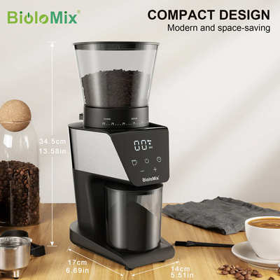 BioloMix电动锥盘咖啡研磨机磨豆机磨粉机Burr coffee grinder