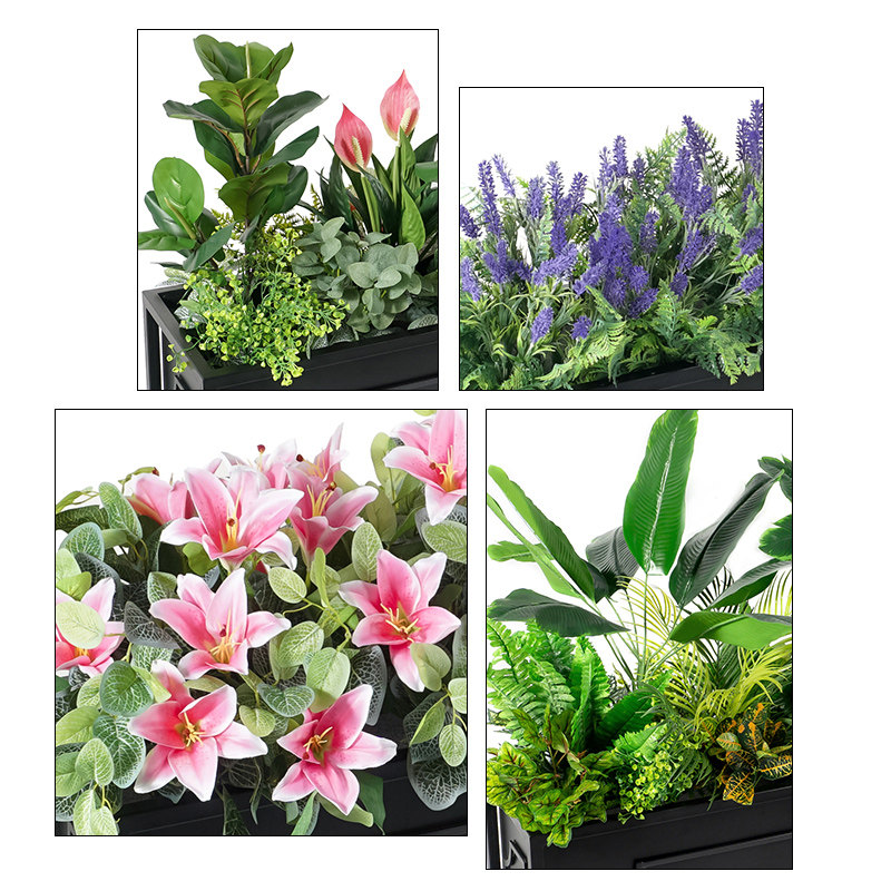 仿真花草植物盆景户外花池花箱仿真花绿植假花草栅栏插花批发