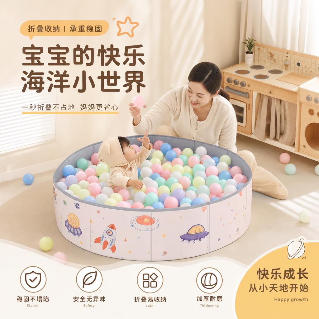 海洋球婴儿可啃咬食品级儿童室内家用洗澡加厚彩色塑料波波球