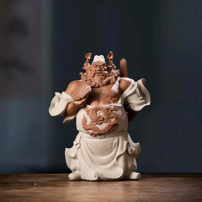 新中式禅意天师钟馗陶瓷摆件曾国清大师珍藏创意家居客厅桌面装饰
