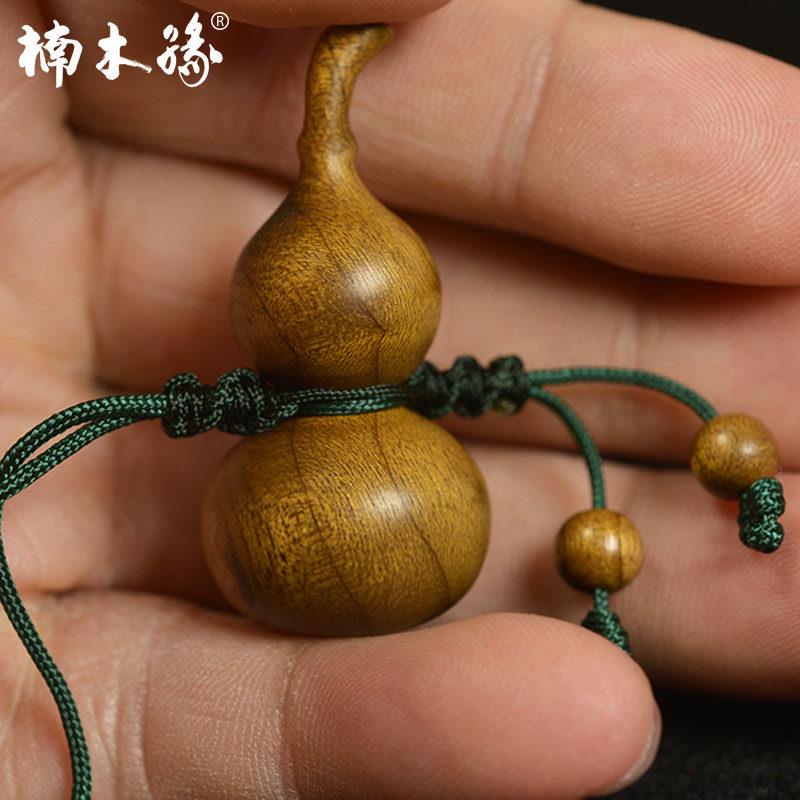 金丝楠木雕葫芦乌木随身手把件男文玩手捻汽车挂件创意手工制作