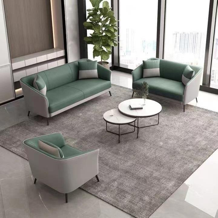 办公室沙发简约代茶组合112套现装商务会客接待室休息区几木实三