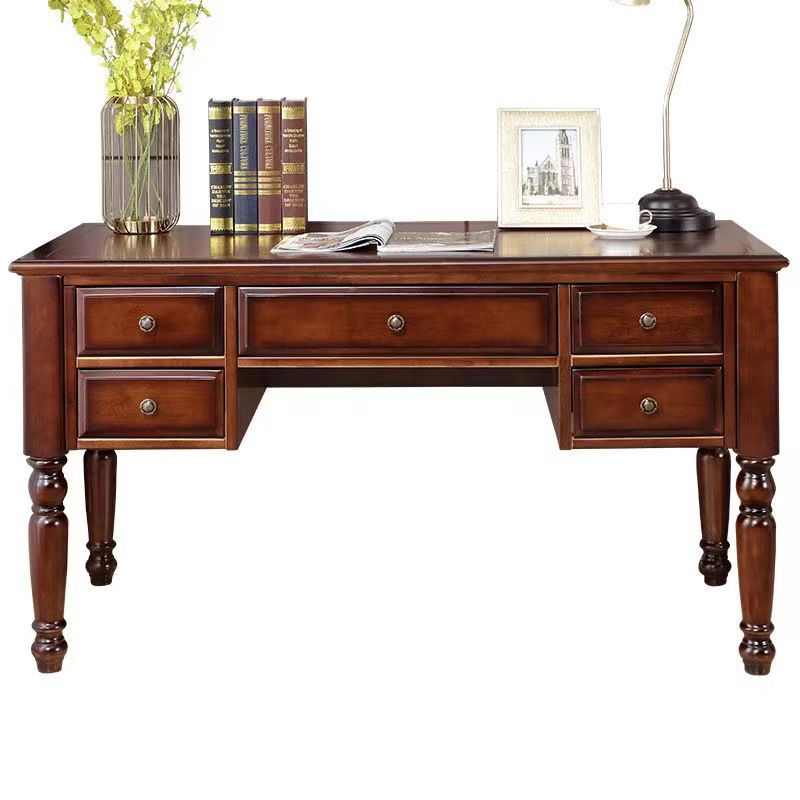 1米书桌4办公桌美式书房桌写字台学习乡村.厂家直销12m电脑实木.