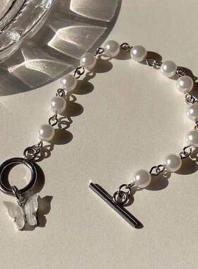 ins韩版超仙蝴蝶珍珠手链手链