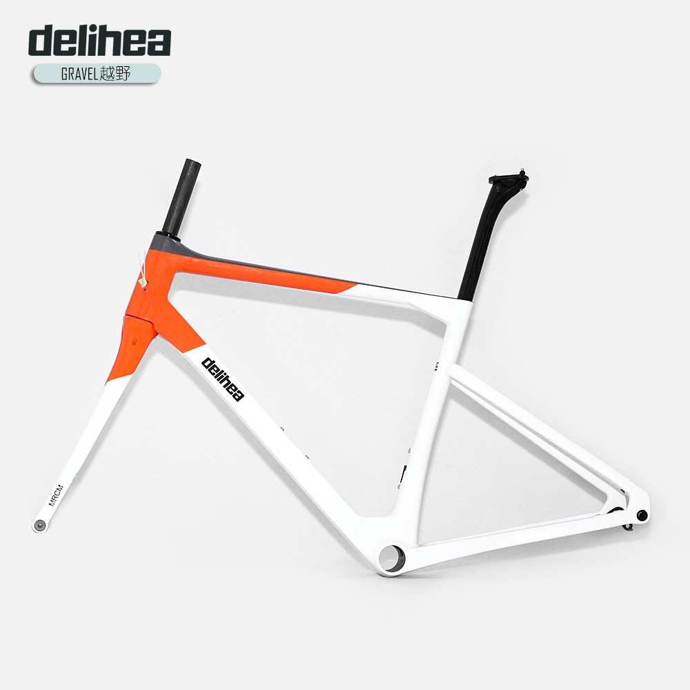 新款deliheaT800碳纤维JH37MRCM碟刹140mm砾石公路越野自行车车架
